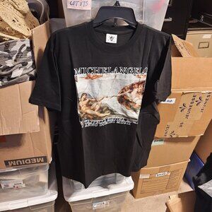 NEW BAG ! 90s Michelangelo "The Creation of Adam T Shirt Size M